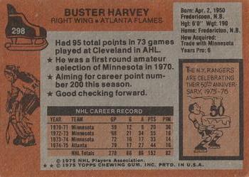 1975-76 Topps #298 Buster Harvey Back