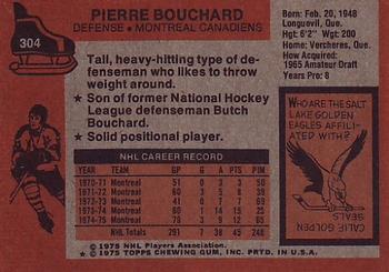 1975-76 Topps #304 Pierre Bouchard Back