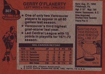 1975-76 Topps #307 Gerry O'Flaherty Back
