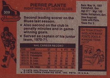1975-76 Topps #309 Pierre Plante Back