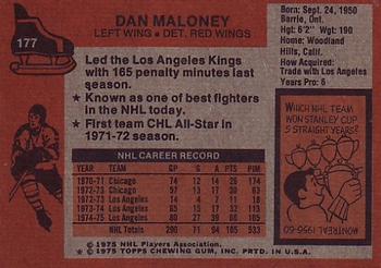 1975-76 Topps #177 Dan Maloney Back