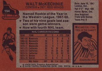 1975-76 Topps #194 Walt McKechnie Back