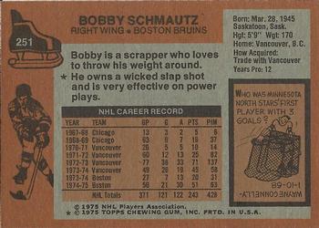 1975-76 Topps #251 Bobby Schmautz Back
