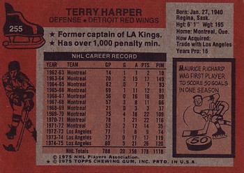 1975-76 Topps #255 Terry Harper Back
