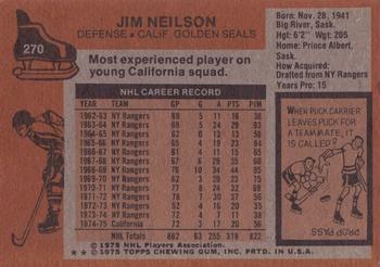 1975-76 Topps #270 Jim Neilson Back