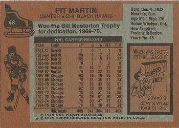 1975-76 Topps #48 Pit Martin Back