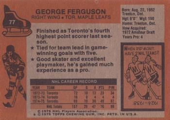 1975-76 Topps #77 George Ferguson Back