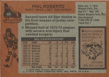 1975-76 Topps #80 Phil Roberto Back