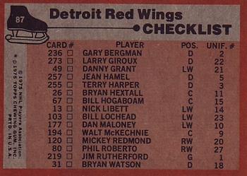 1975-76 Topps #87 Detroit Red Wings Back