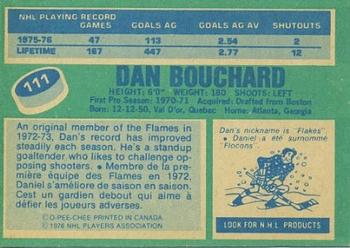 1976-77 O-Pee-Chee #111 Dan Bouchard Back