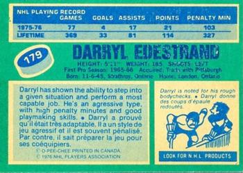 1976-77 O-Pee-Chee #179 Darryl Edestrand Back