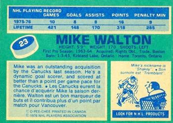 1976-77 O-Pee-Chee #23 Mike Walton Back