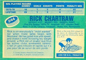 1976-77 O-Pee-Chee #244 Rick Chartraw Back