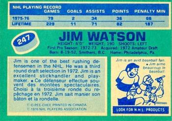 1976-77 O-Pee-Chee #247 Jim Watson Back