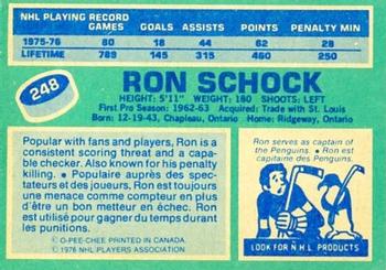 1976-77 O-Pee-Chee #248 Ron Schock Back