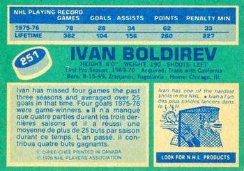 1976-77 O-Pee-Chee #251 Ivan Boldirev Back