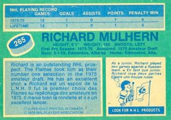 1976-77 O-Pee-Chee #265 Richard Mulhern Back