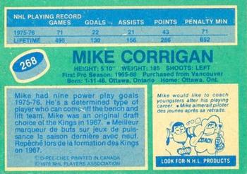 1976-77 O-Pee-Chee #268 Mike Corrigan Back