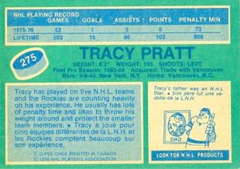1976-77 O-Pee-Chee #275 Tracy Pratt Back