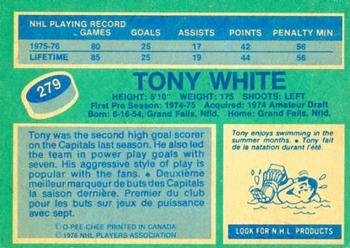 1976-77 O-Pee-Chee #279 Tony White Back