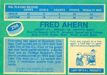 1976-77 O-Pee-Chee #298 Fred Ahern Back