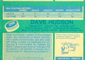 1976-77 O-Pee-Chee #299 Dave Hudson Back