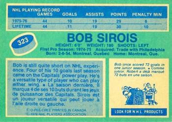 1976-77 O-Pee-Chee #323 Bob Sirois Back