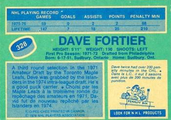 1976-77 O-Pee-Chee #328 Dave Fortier Back