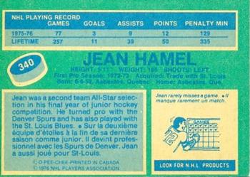 1976-77 O-Pee-Chee #340 Jean Hamel Back