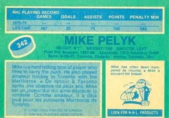 1976-77 O-Pee-Chee #342 Mike Pelyk Back