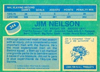1976-77 O-Pee-Chee #344 Jim Neilson Back