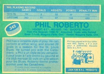 1976-77 O-Pee-Chee #345 Phil Roberto Back