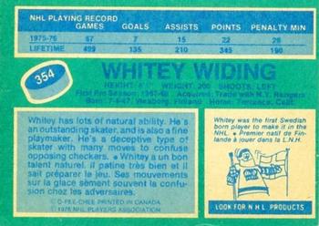 1976-77 O-Pee-Chee #354 Whitey Widing Back