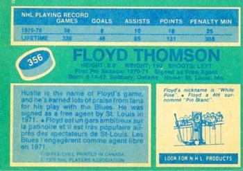 1976-77 O-Pee-Chee #356 Floyd Thomson Back