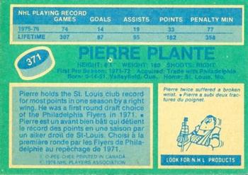 1976-77 O-Pee-Chee #371 Pierre Plante Back