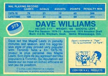 Tiger Williams 1976 Toronto Maple Leafs