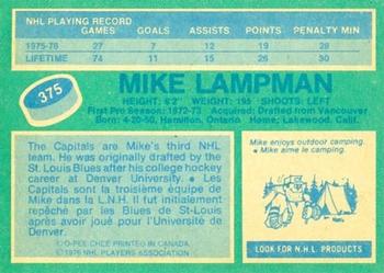 1976-77 O-Pee-Chee #375 Mike Lampman Back