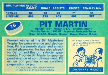 1976-77 O-Pee-Chee #76 Pit Martin Back