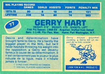 1976-77 O-Pee-Chee #77 Gerry Hart Back