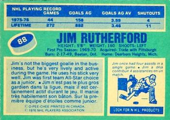 1976-77 O-Pee-Chee #88 Jim Rutherford Back