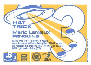 1990-91 Bowman - Hat Tricks Collector's Edition (Tiffany) #2 Mario Lemieux Back