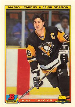 1990-91 Bowman - Hat Tricks Collector's Edition (Tiffany) #2 Mario Lemieux Front