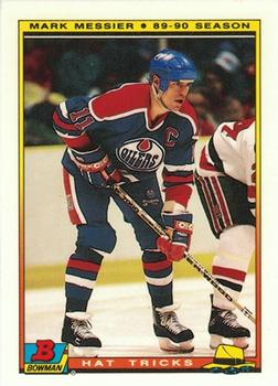 1990-91 Bowman - Hat Tricks Collector's Edition (Tiffany) #4 Mark Messier Front