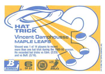1990-91 Bowman - Hat Tricks Collector's Edition (Tiffany) #6 Vincent Damphousse Back