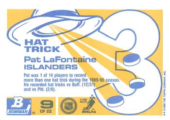 1990-91 Bowman - Hat Tricks Collector's Edition (Tiffany) #9 Pat LaFontaine Back
