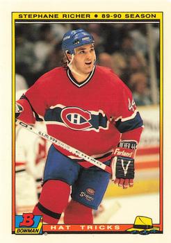 1990-91 Bowman - Hat Tricks Collector's Edition (Tiffany) #11 Stephane Richer Front