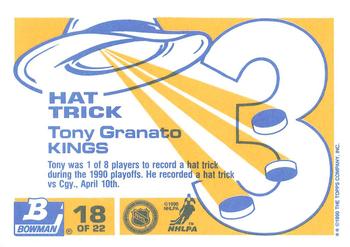 1990-91 Bowman - Hat Tricks Collector's Edition (Tiffany) #18 Tony Granato Back