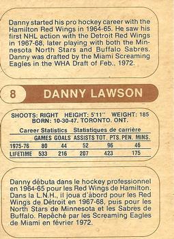 1976-77 O-Pee-Chee WHA #8 Danny Lawson Back