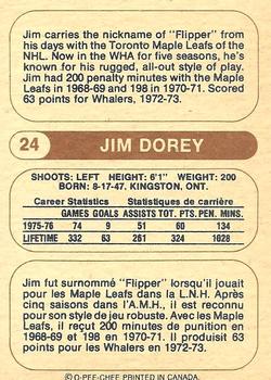1976-77 O-Pee-Chee WHA #24 Jim Dorey Back