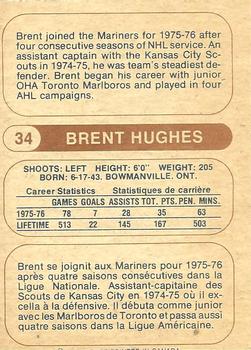 1976-77 O-Pee-Chee WHA #34 Brent Hughes Back